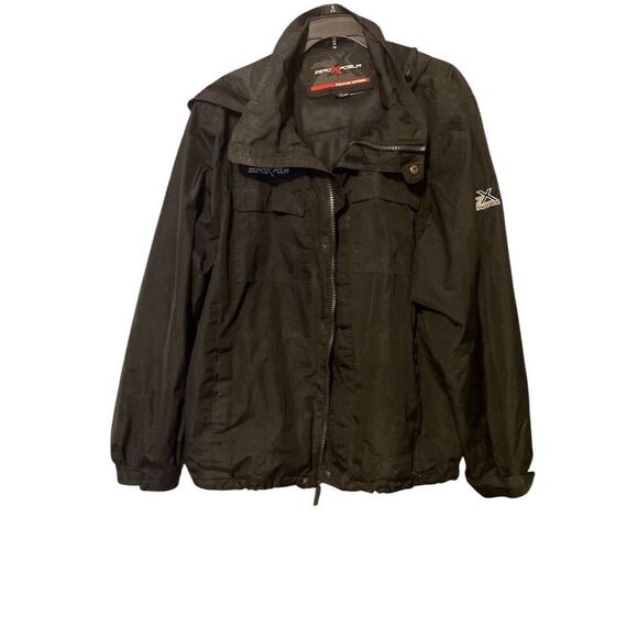 ZeroXposur Men's Black Puffer Jacket L Detachable Hood Winter Casual - Picture 1 of 7